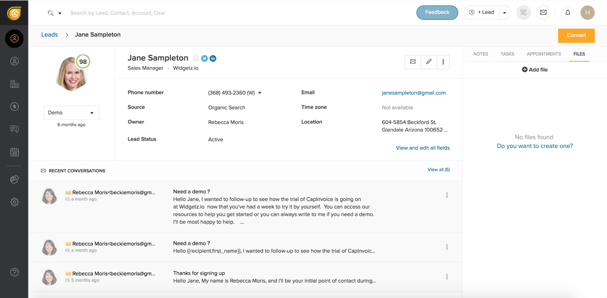 Freshsales tool for managing customer data