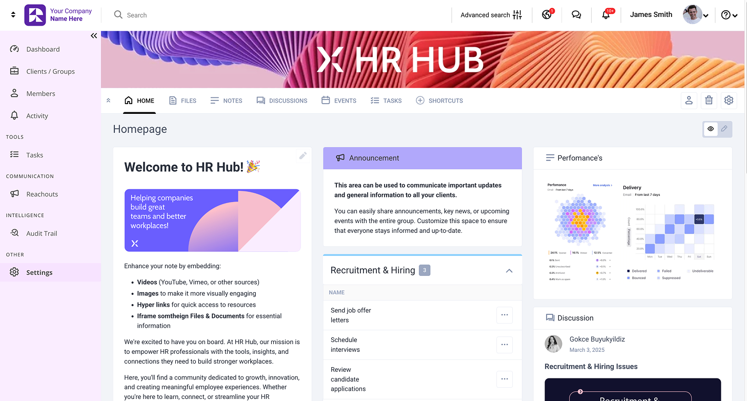 An HR Portal interface from Clinked