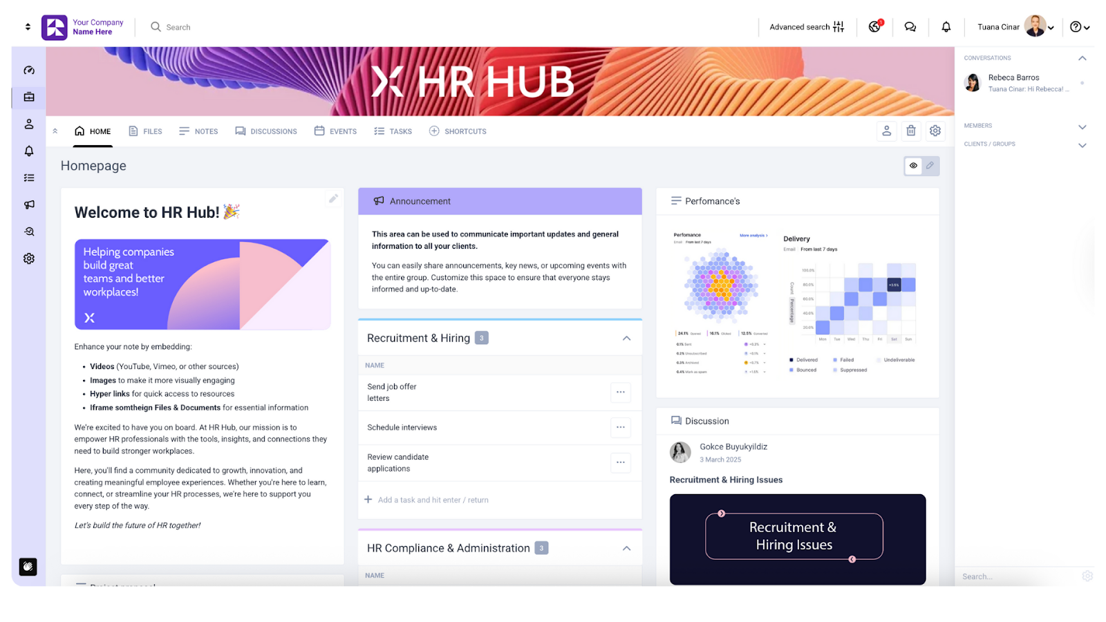 Clinked includes all the key client portal features