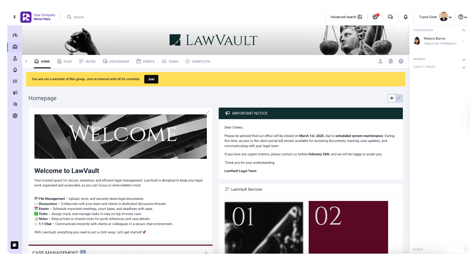 Clinked client document management tool for legal companies