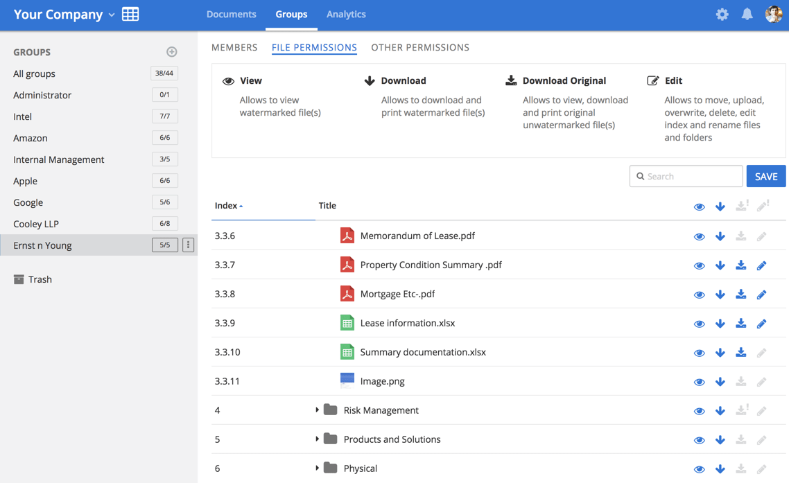 FirmRoom virtual data room screenshot