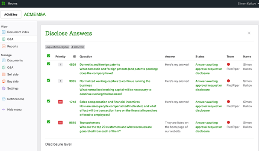 Ansarada virtual data room
