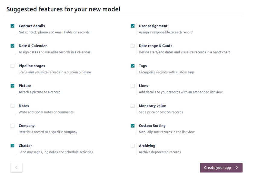 Odoo Studio app maker