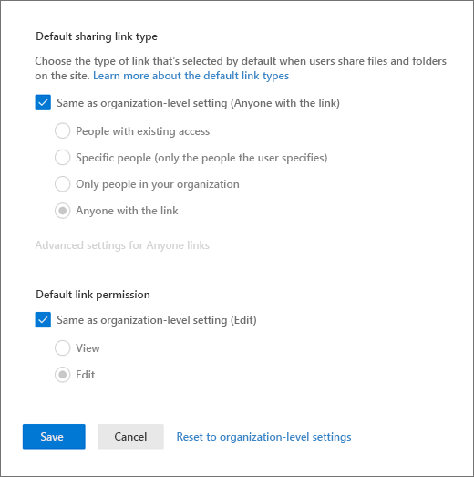 SharePoint external sharing configuration in Microsoft 365 admin center