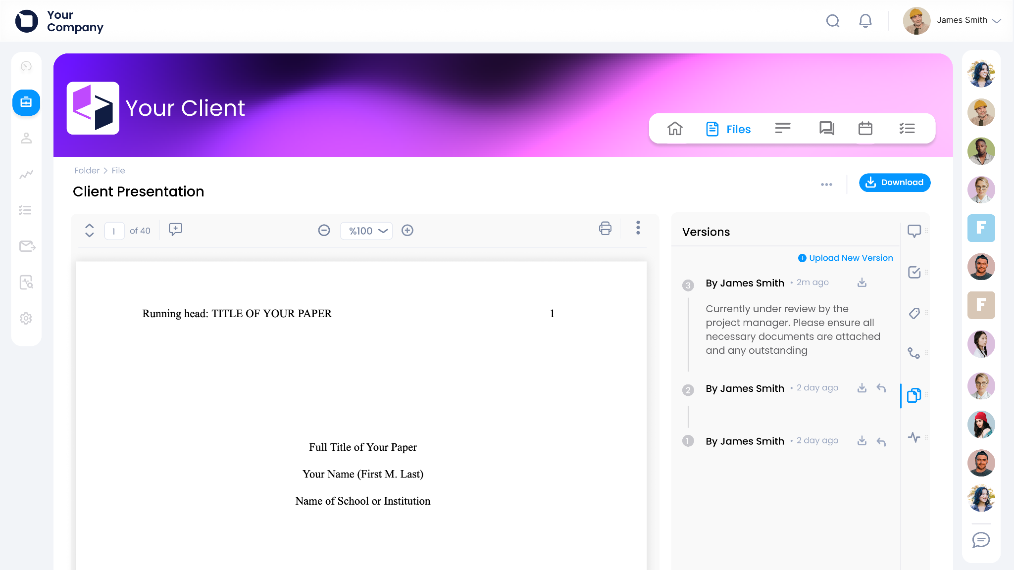 document management system clinked client presentation document