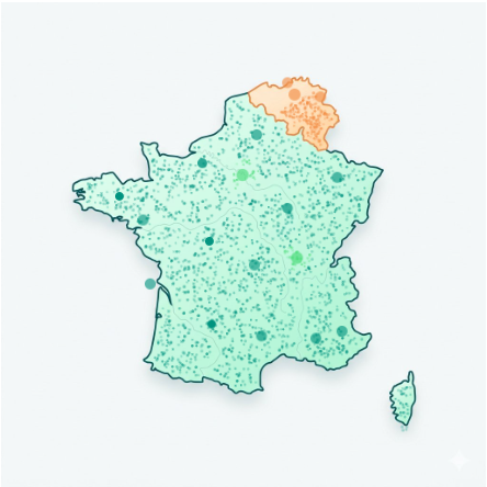 Carte Koncrete France Belgique