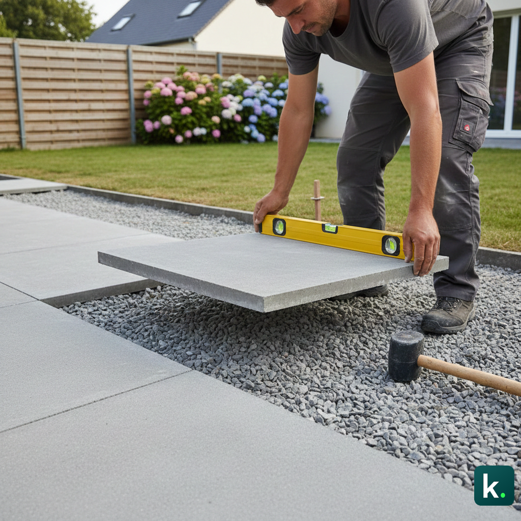 Comment poser des dalles sur du gravillon ?