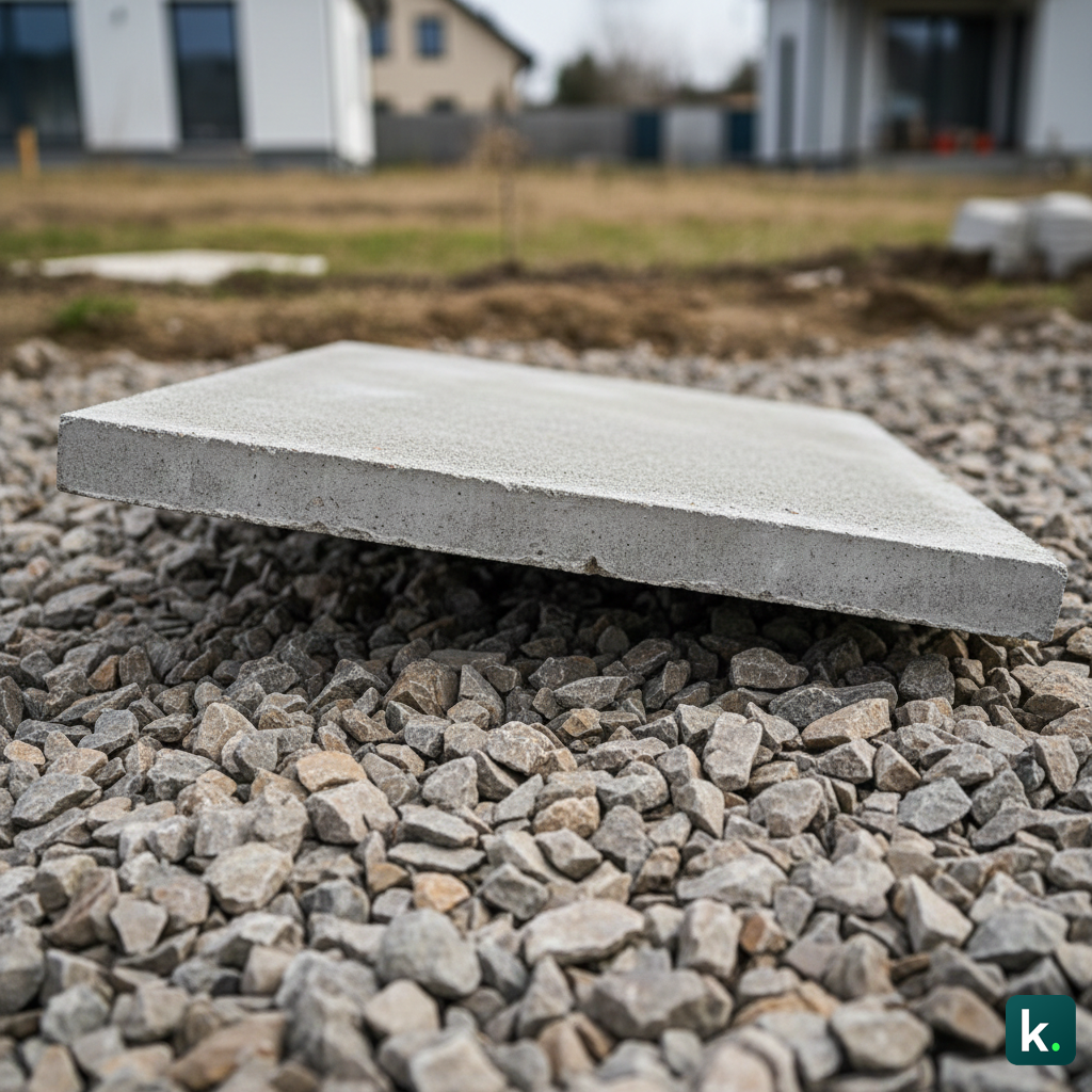 Pose directe sur gravier meuble (erreur)