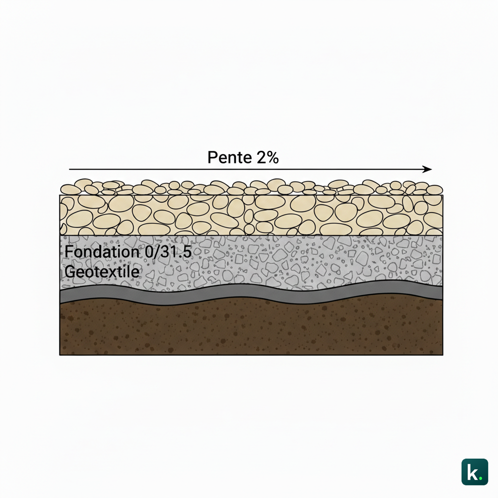 Illustration pente drainage.