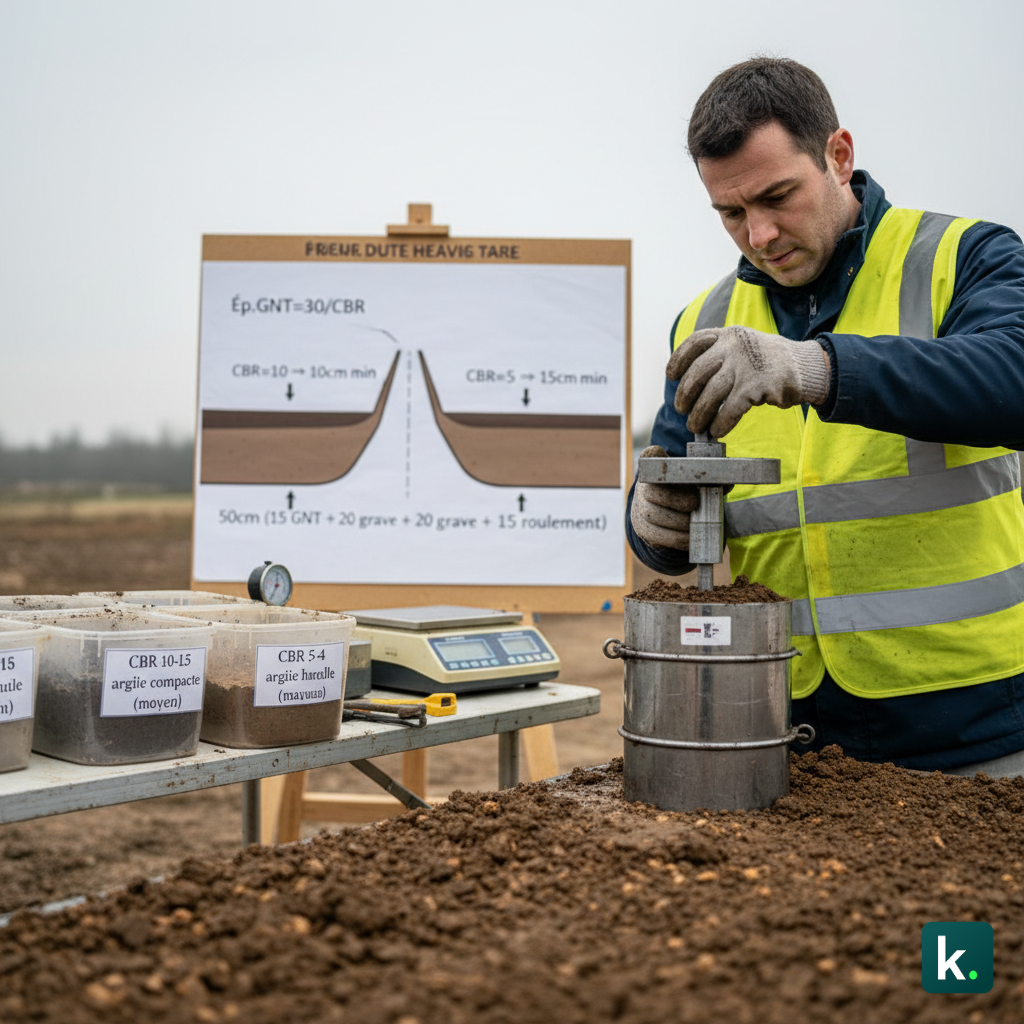 Allée poids lourds : structure et granulats pour fortes charges