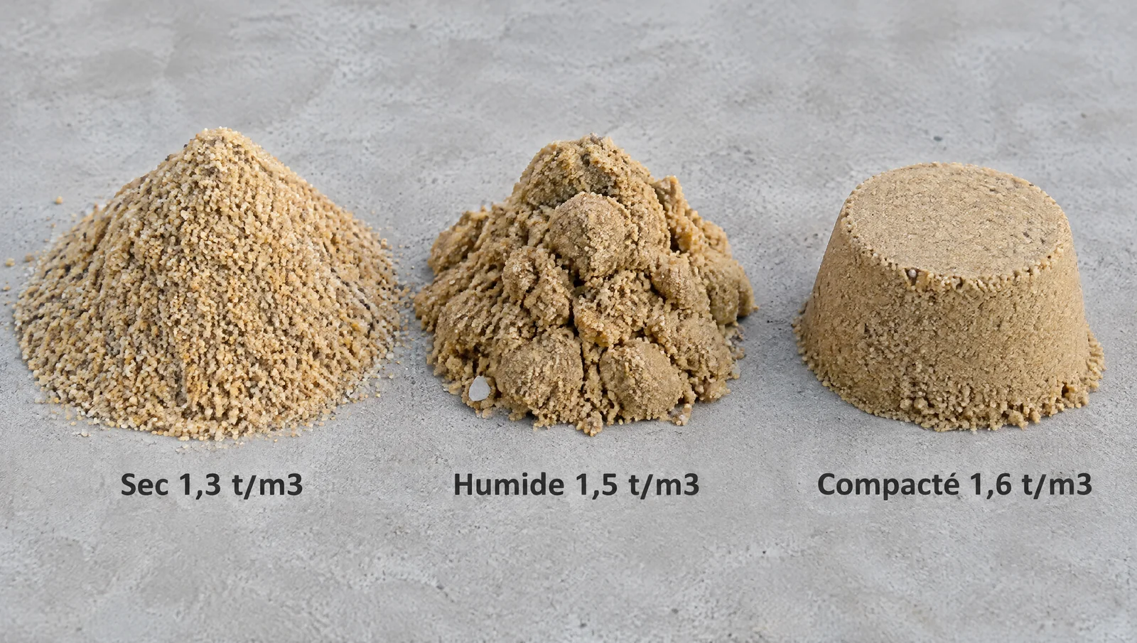 Poids d'1 m3 de sable : la conversion m3 tonne