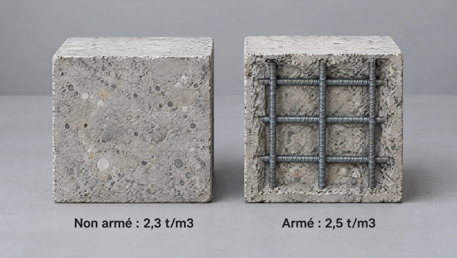 Poids d'1 m3 de béton
