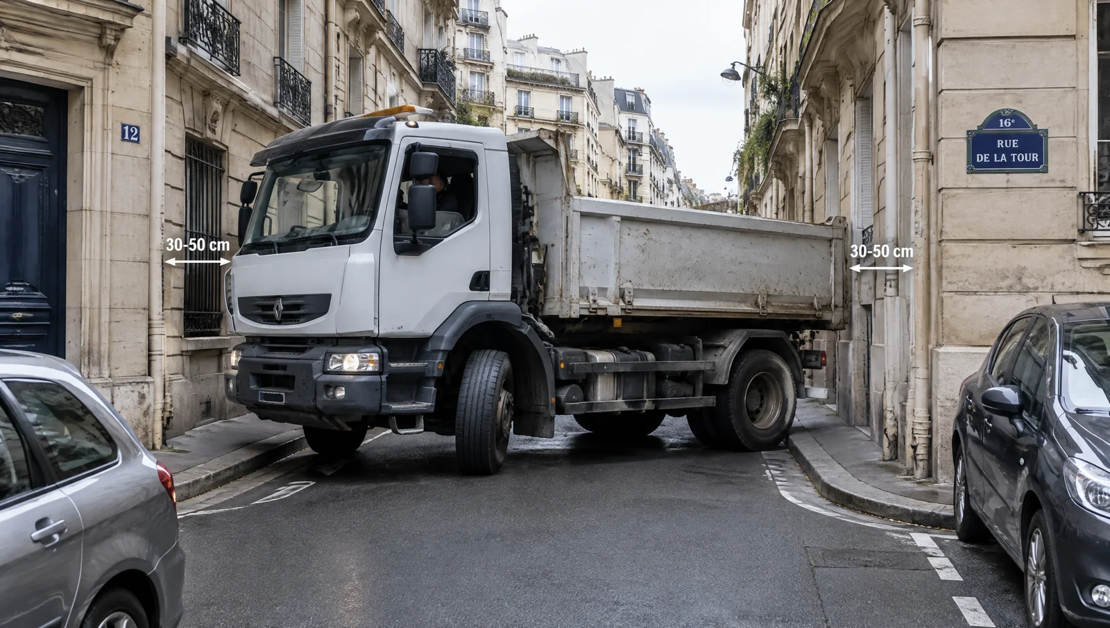 Gabarit et accès chantier : quel camion passe où