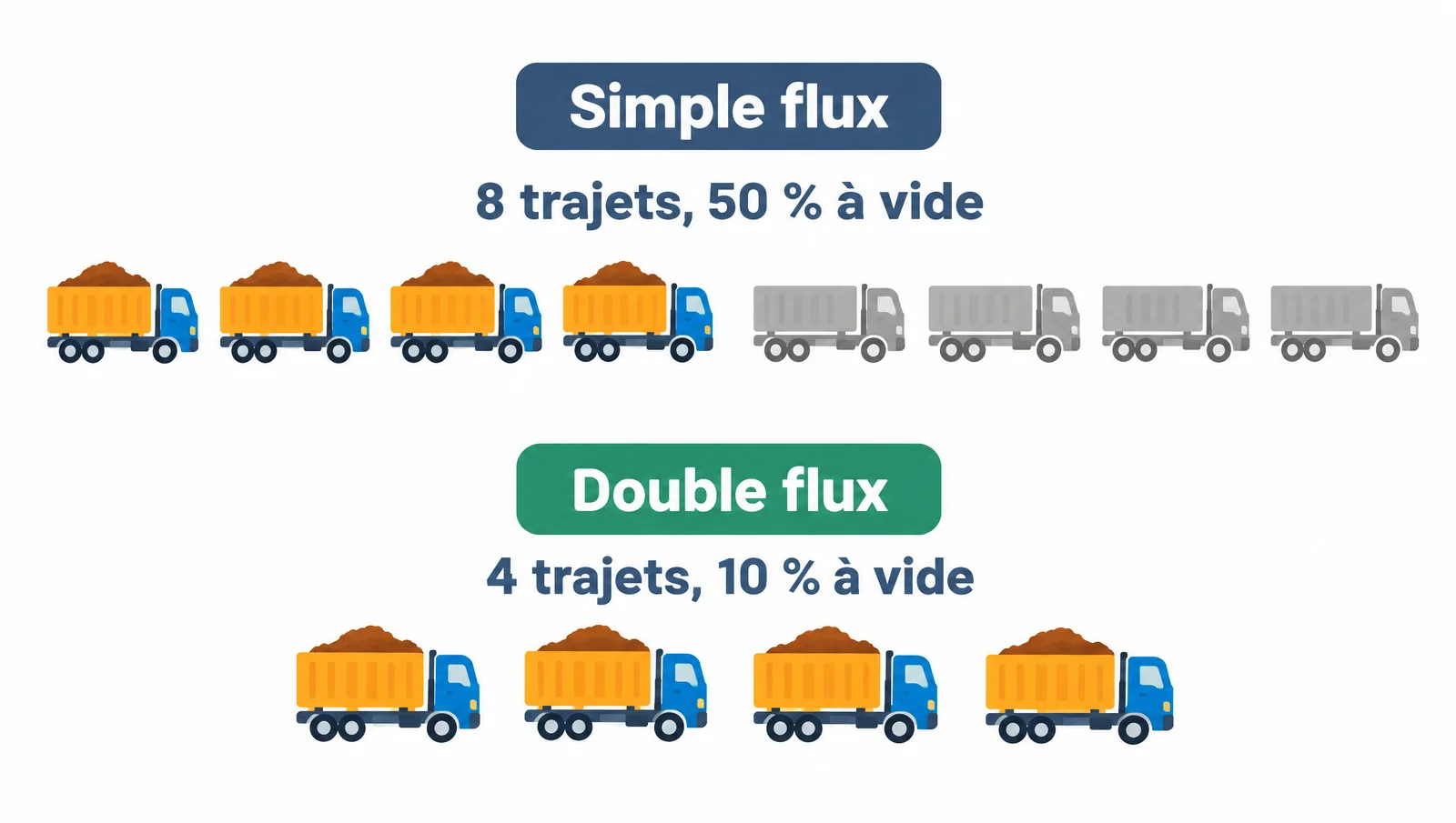Double flux : livrer puis évacuer avec le même camion