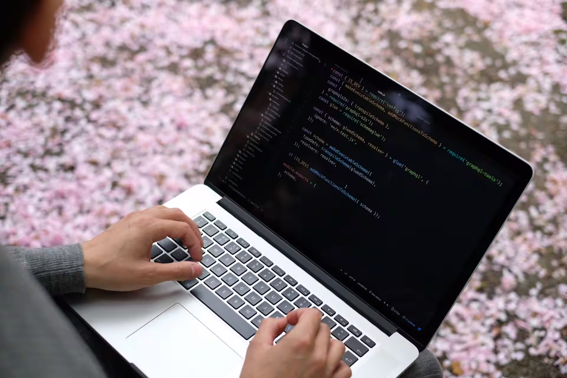 Developer setting up the WhatsApp Cloud API on a computer