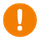 Orangefarbenes, kreisförmiges Warnsymbol mit einem weißen Ausrufezeichen darin.