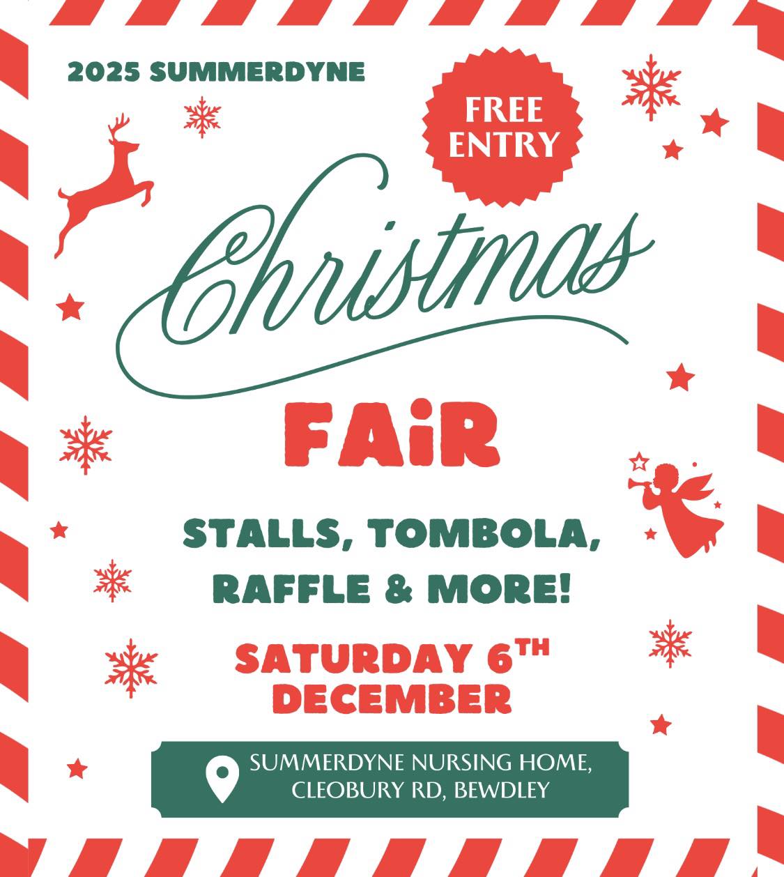 Christmas fair advert at Summerdyne 