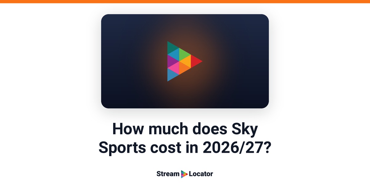 StreamLocator share card with the title “How much does Sky Sports cost in 2026/27?”