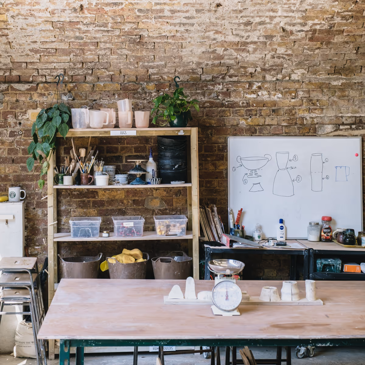 Pottery classroom in the Hoxton studio
