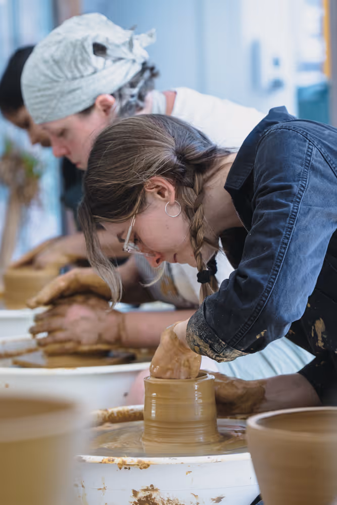 Handmade ceramic pots crafted at Turning Earth pottery studio in London