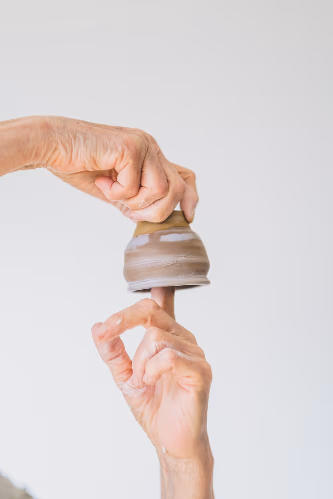 Handmade ceramic pots crafted at Turning Earth pottery studio in London