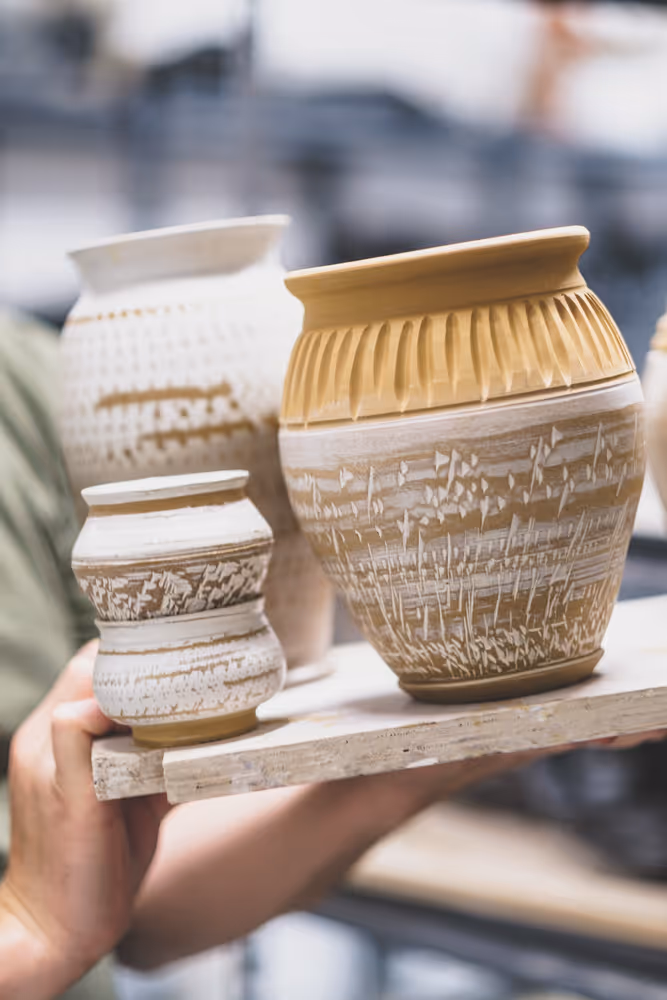 Finished ceramic work made at Turning Earth Leyton pottery studio