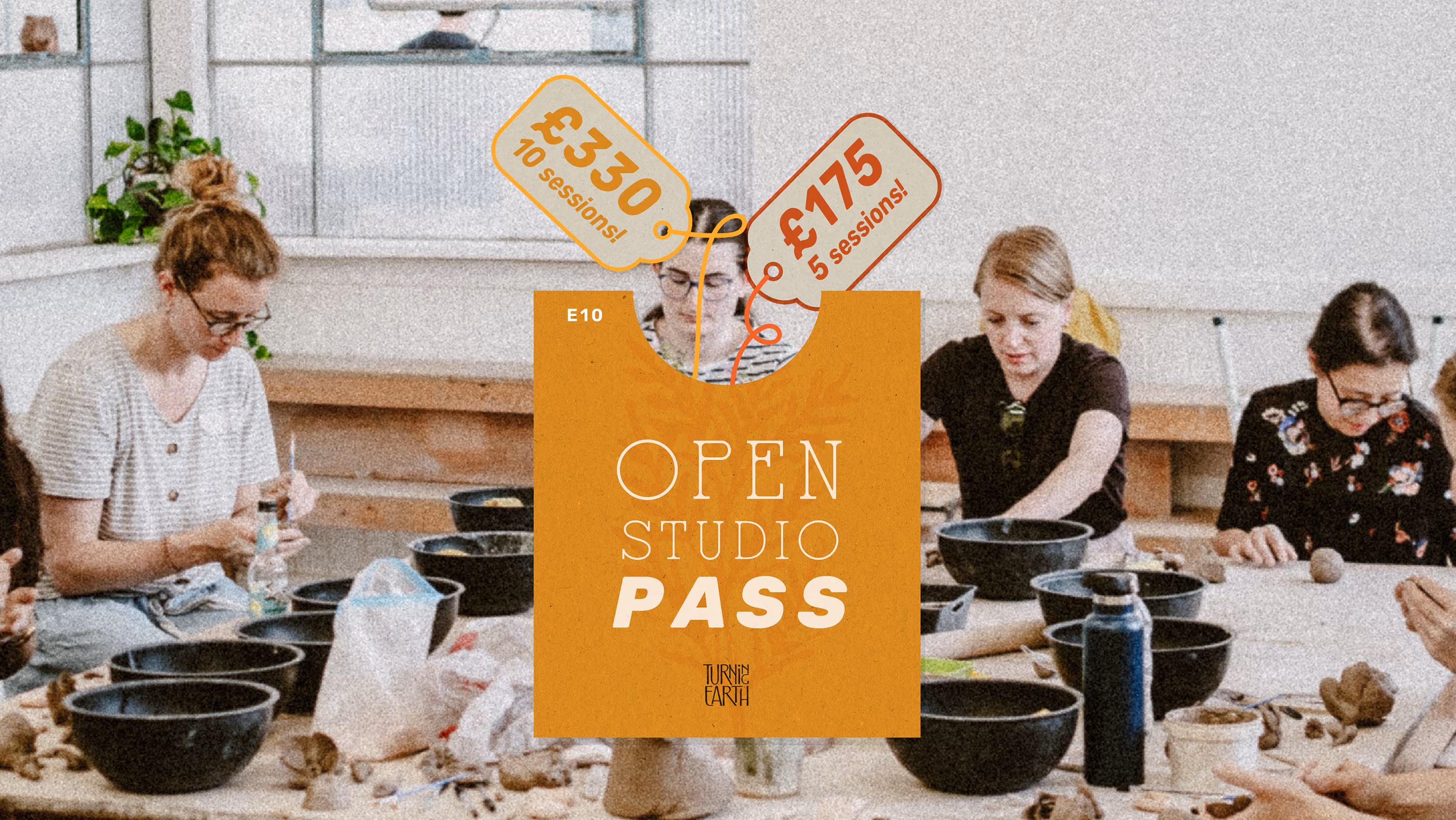 Makers at work in the Learning Hub classroom at Turning Earth Leyton pottery studio, East London
