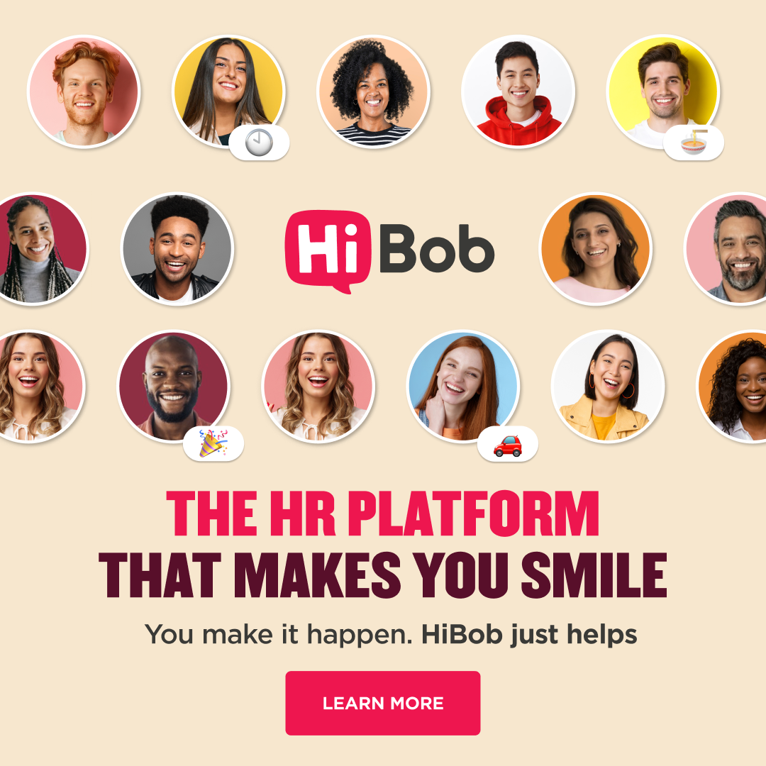 HiBob campaign creative: smiling team collage
