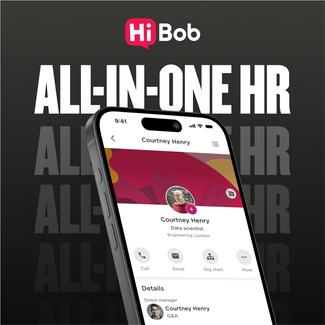 HiBob campaign creative: product on phone