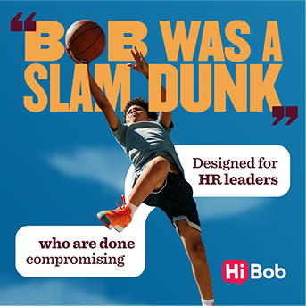 HiBob campaign creative: smiling team collage