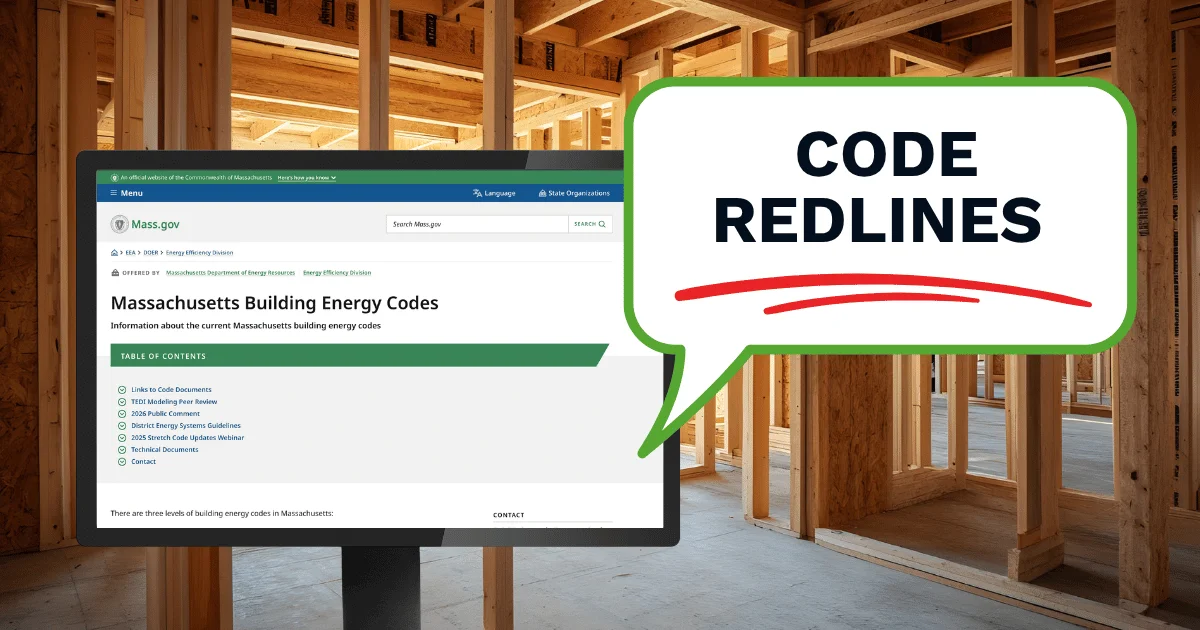 Massachusetts DOER Stretch And Specialized Energy Code Redlines