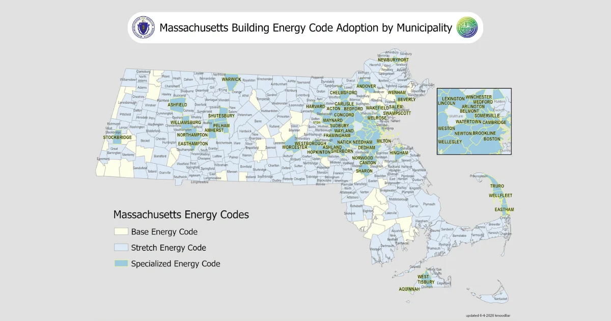 Massachusetts Building Energy Code Adoption By Municipality