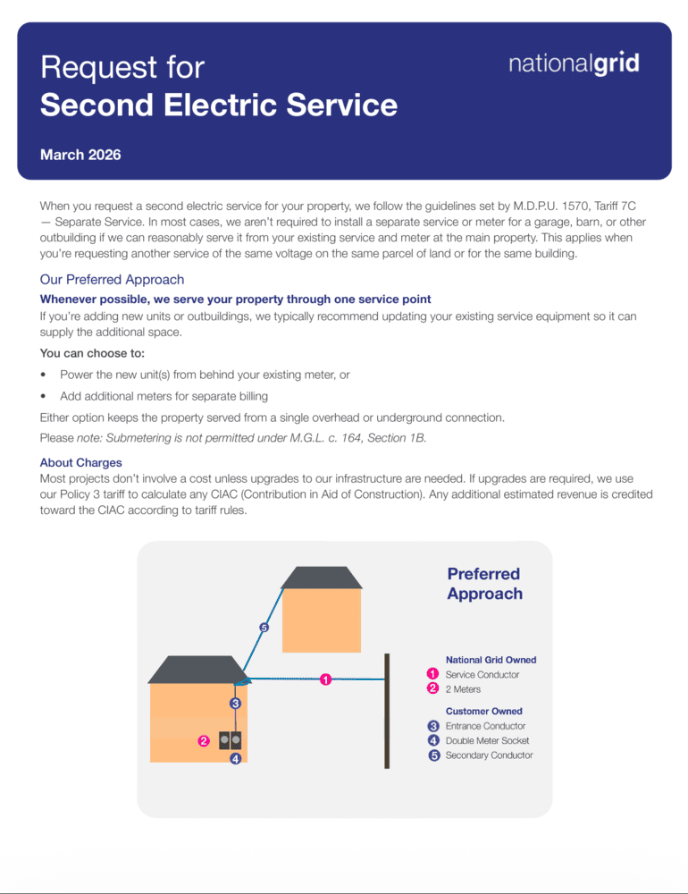National Grid CM11019 ADU Electric Service Policy