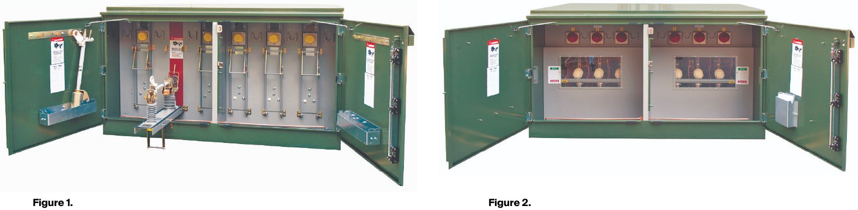 Maddox padmounted switchgear with open cabinet