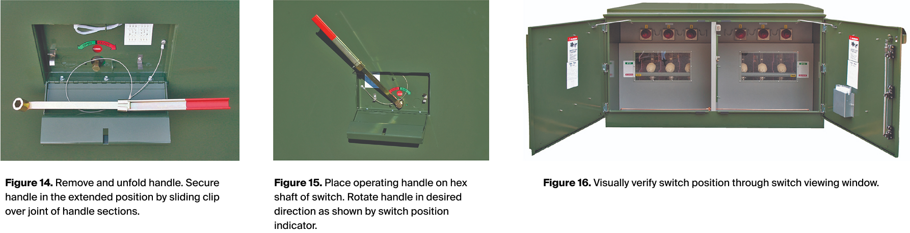 Verifying switch position prior to opening cabinet