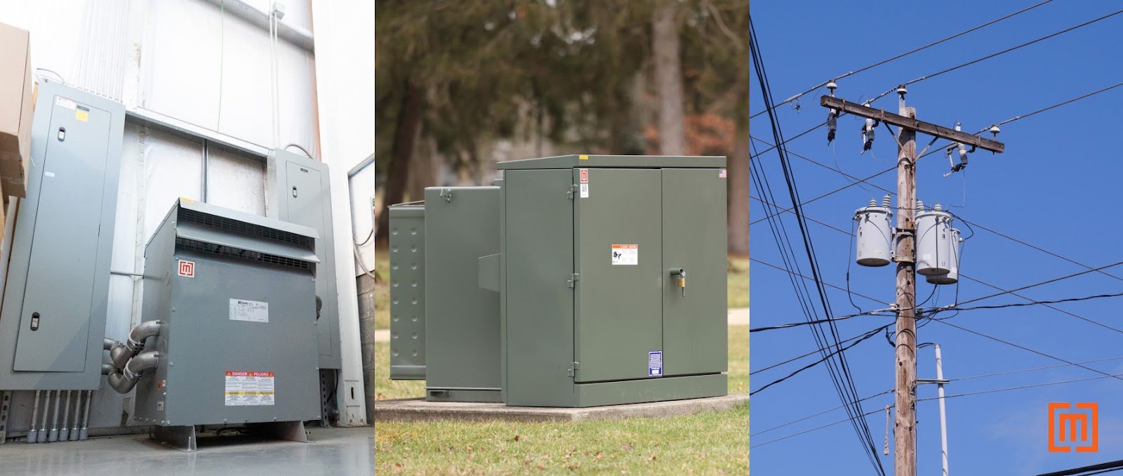 Image of padmount, pole station, and substation transfomers