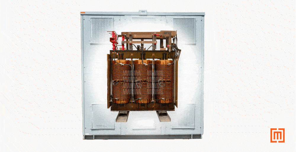 GIF of transformer metal core under magnetostriction