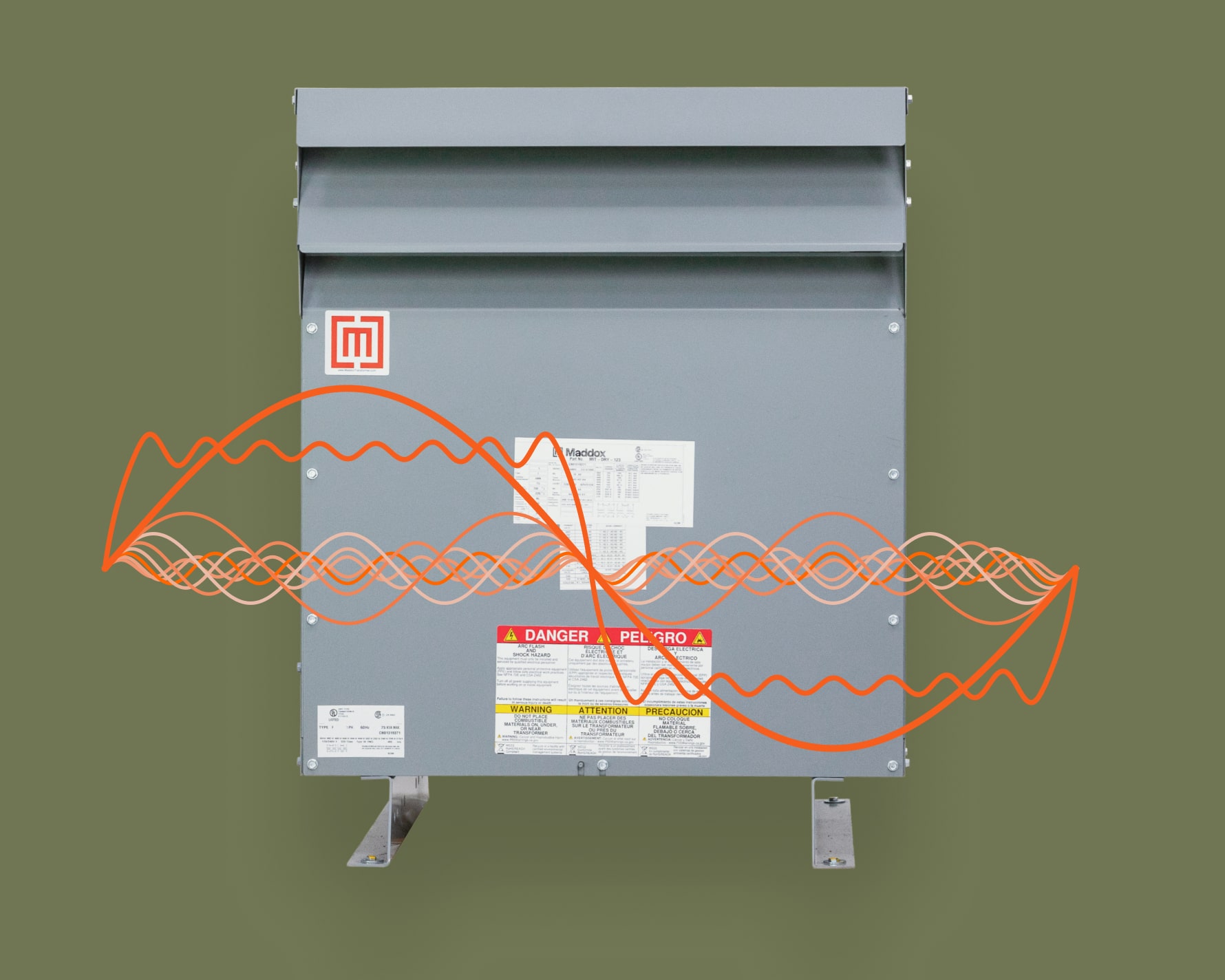 K rated transformer graphic with wave illustration