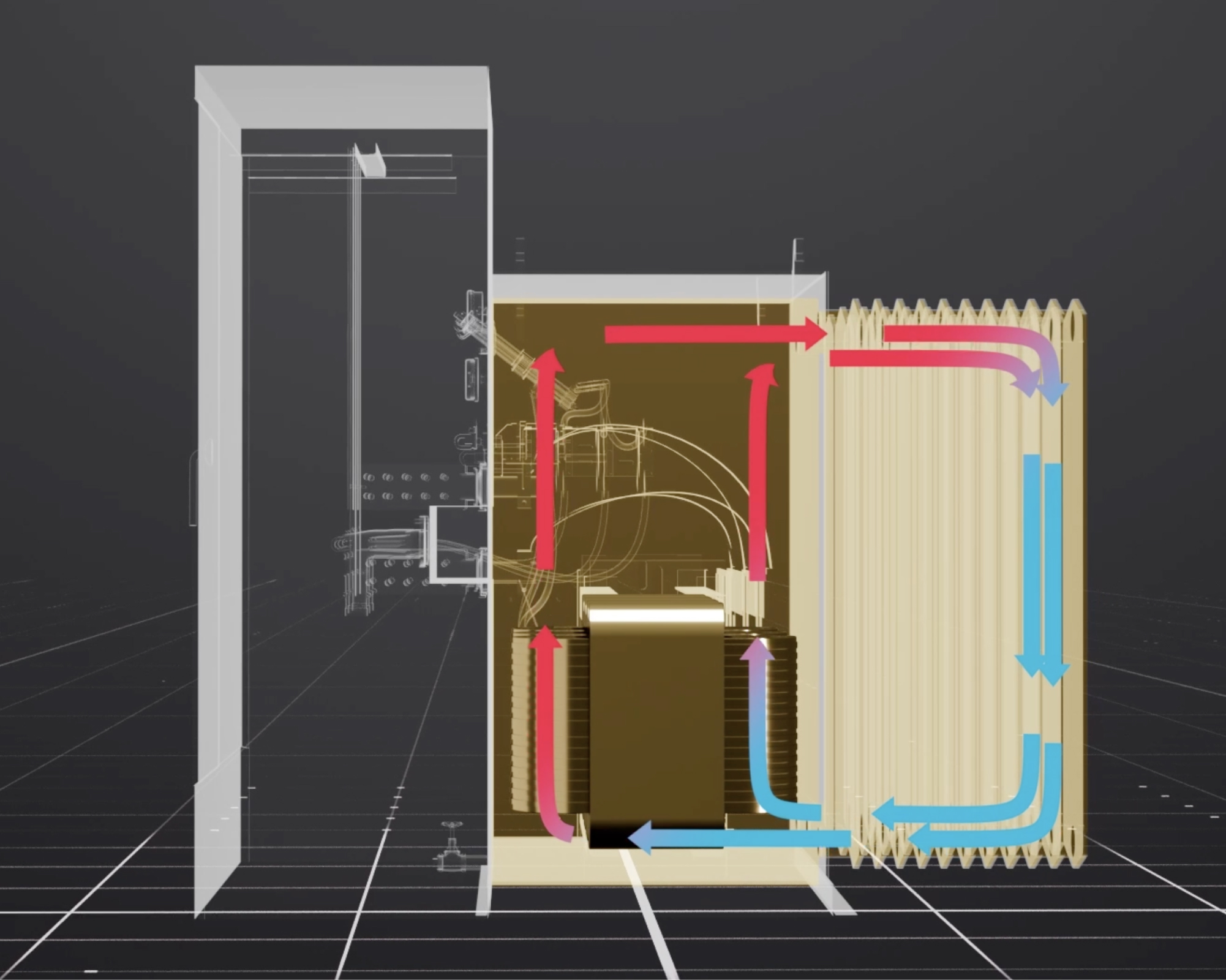A transformer cooling class using natural convection
