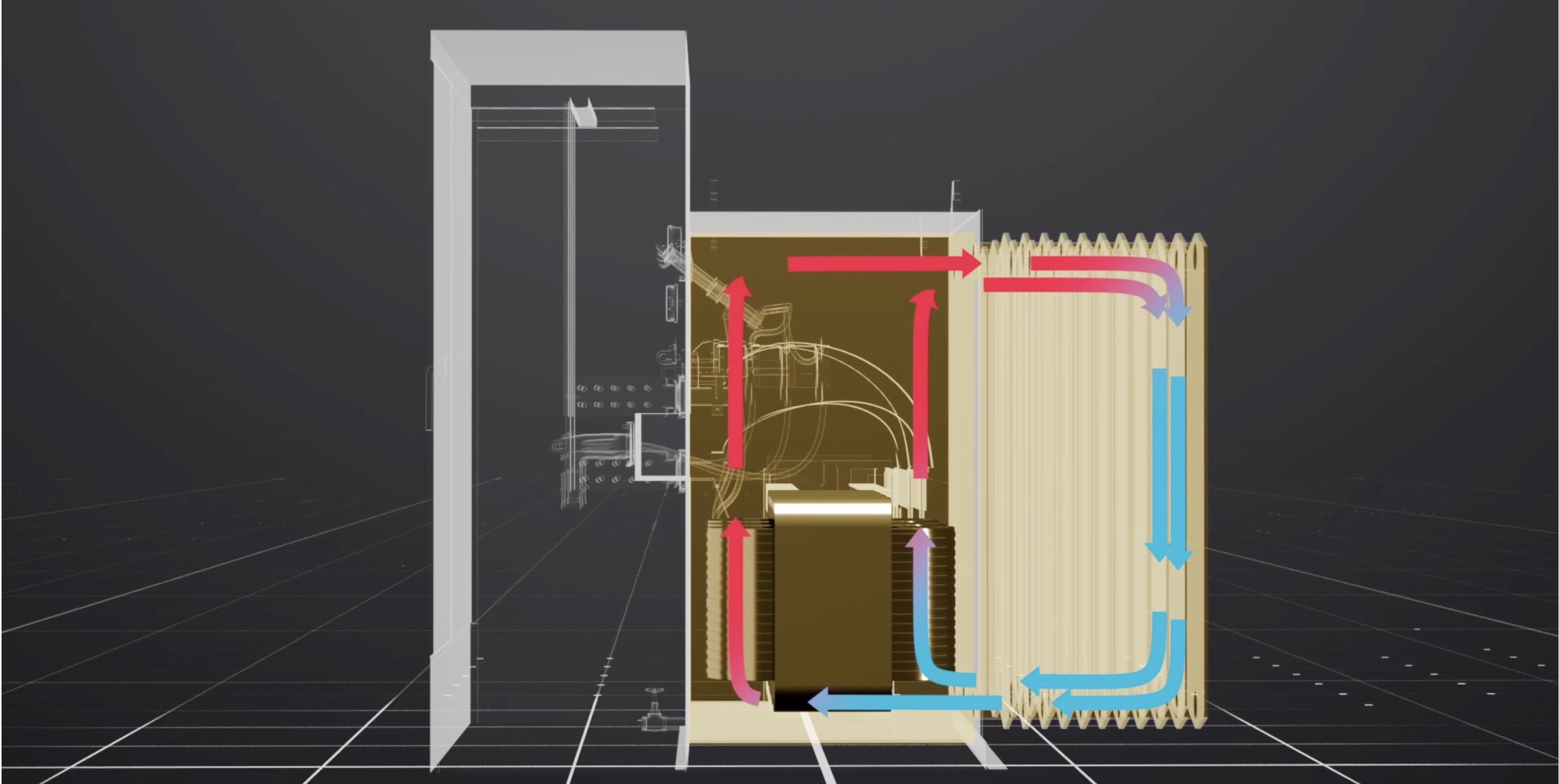A transformer cooling class using natural convection