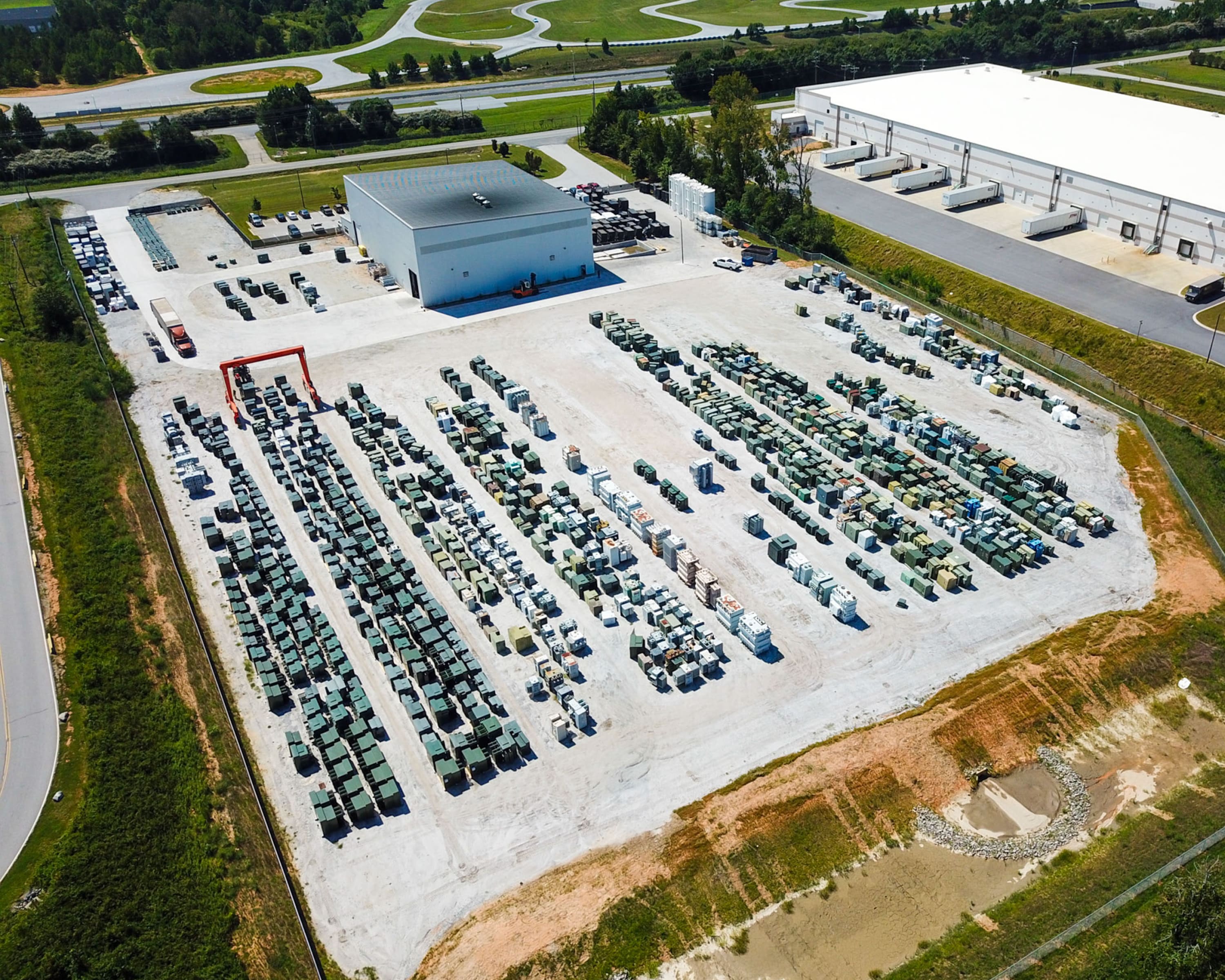 Maddox's transformer storage yard in Greer, South Carolina