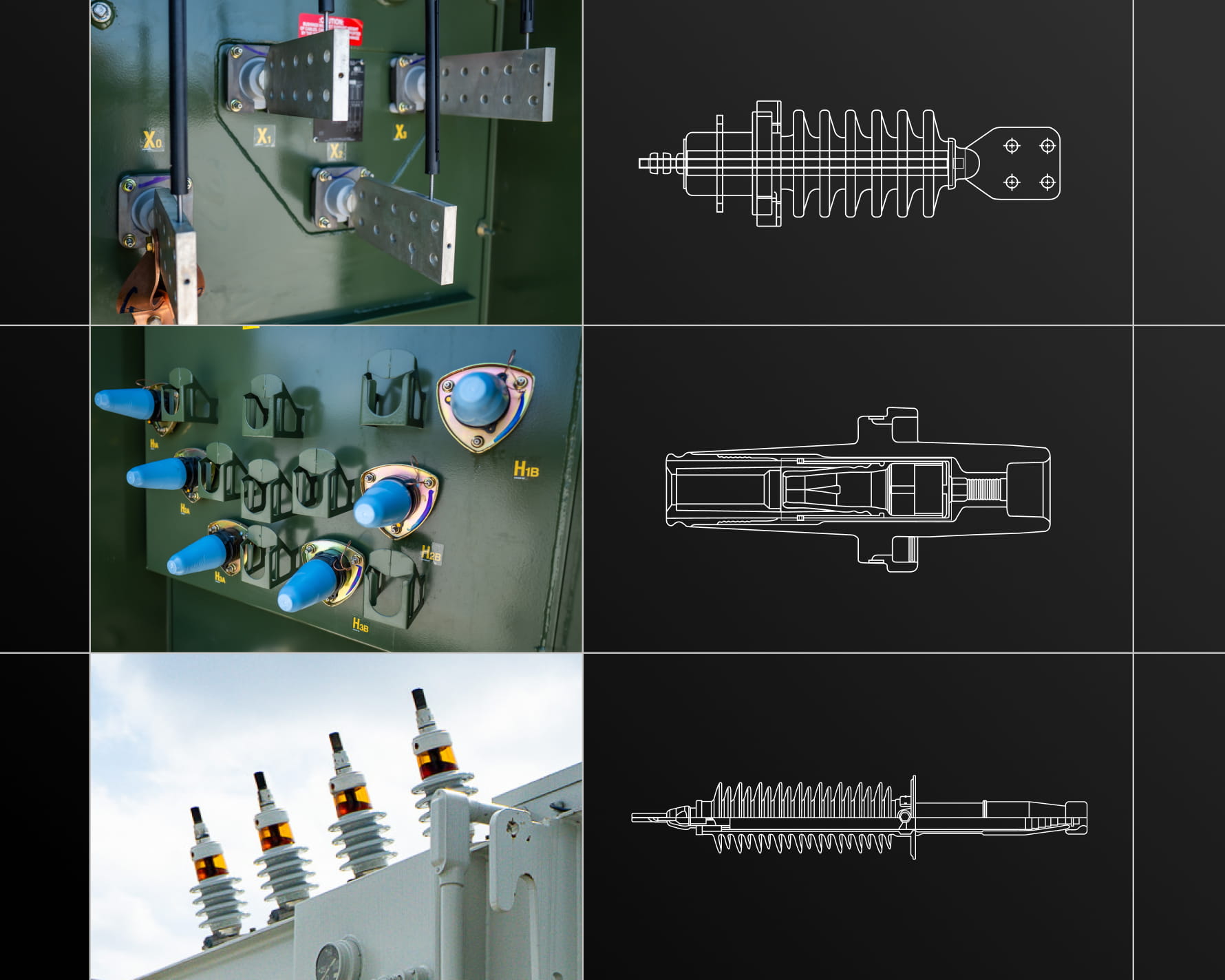 graphic of types of substation bushings
