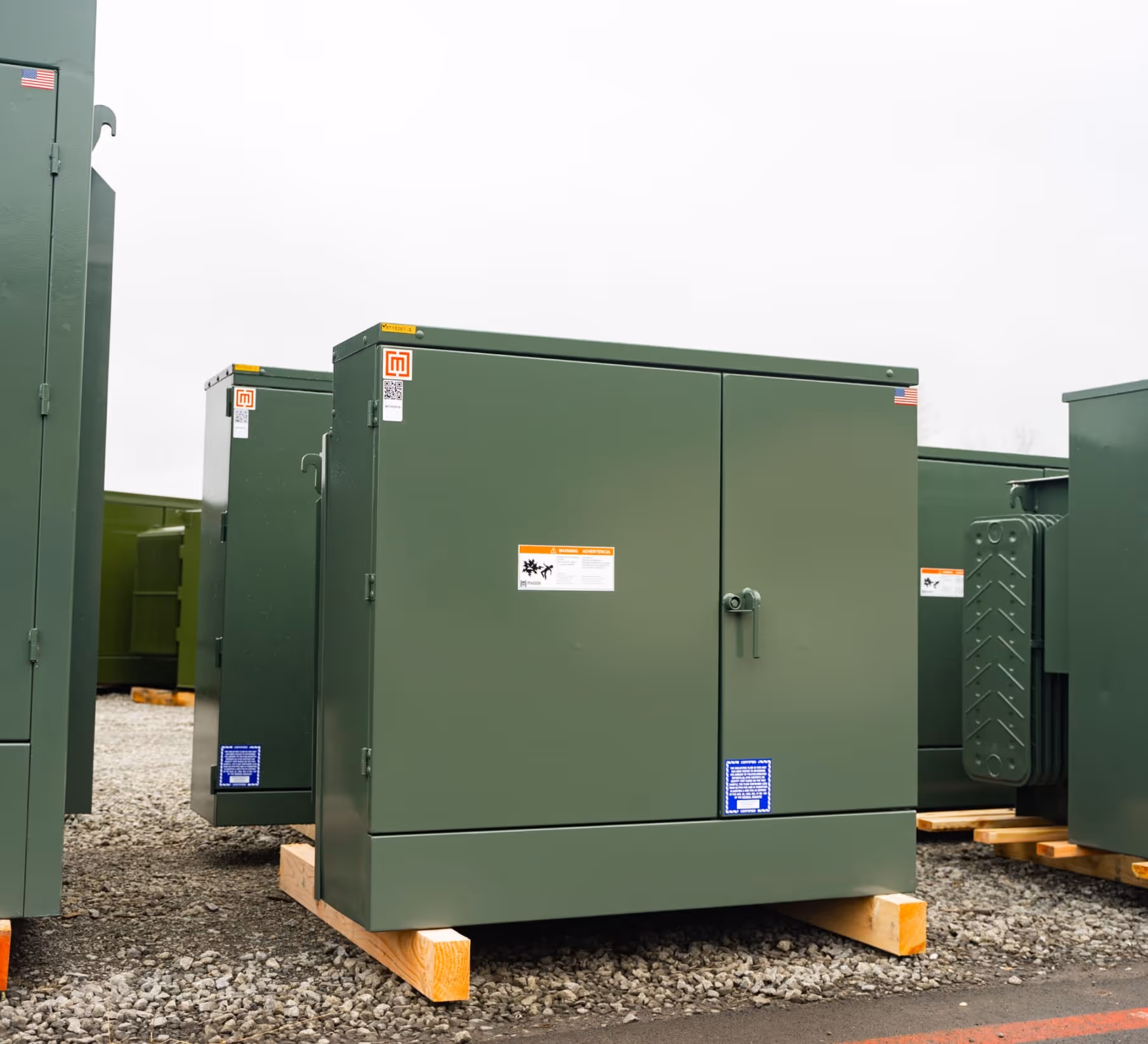 Padmount transformer in Maddox yard