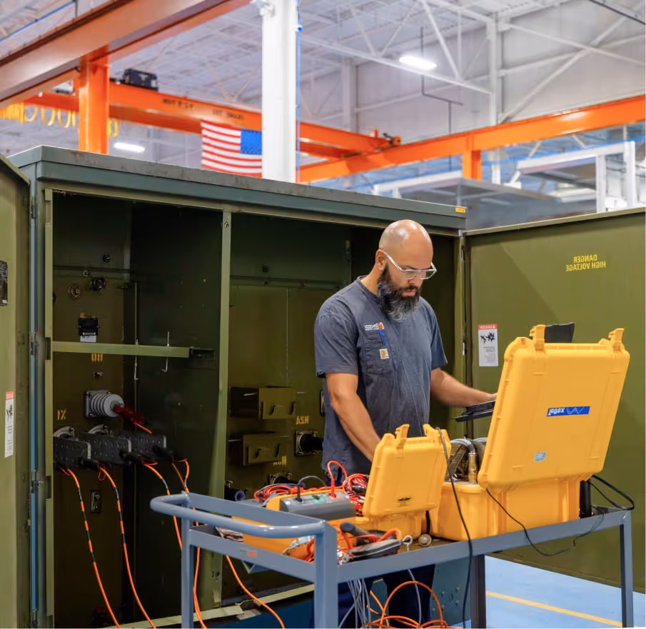Used substation transformers in Maddox's reconditioning queue