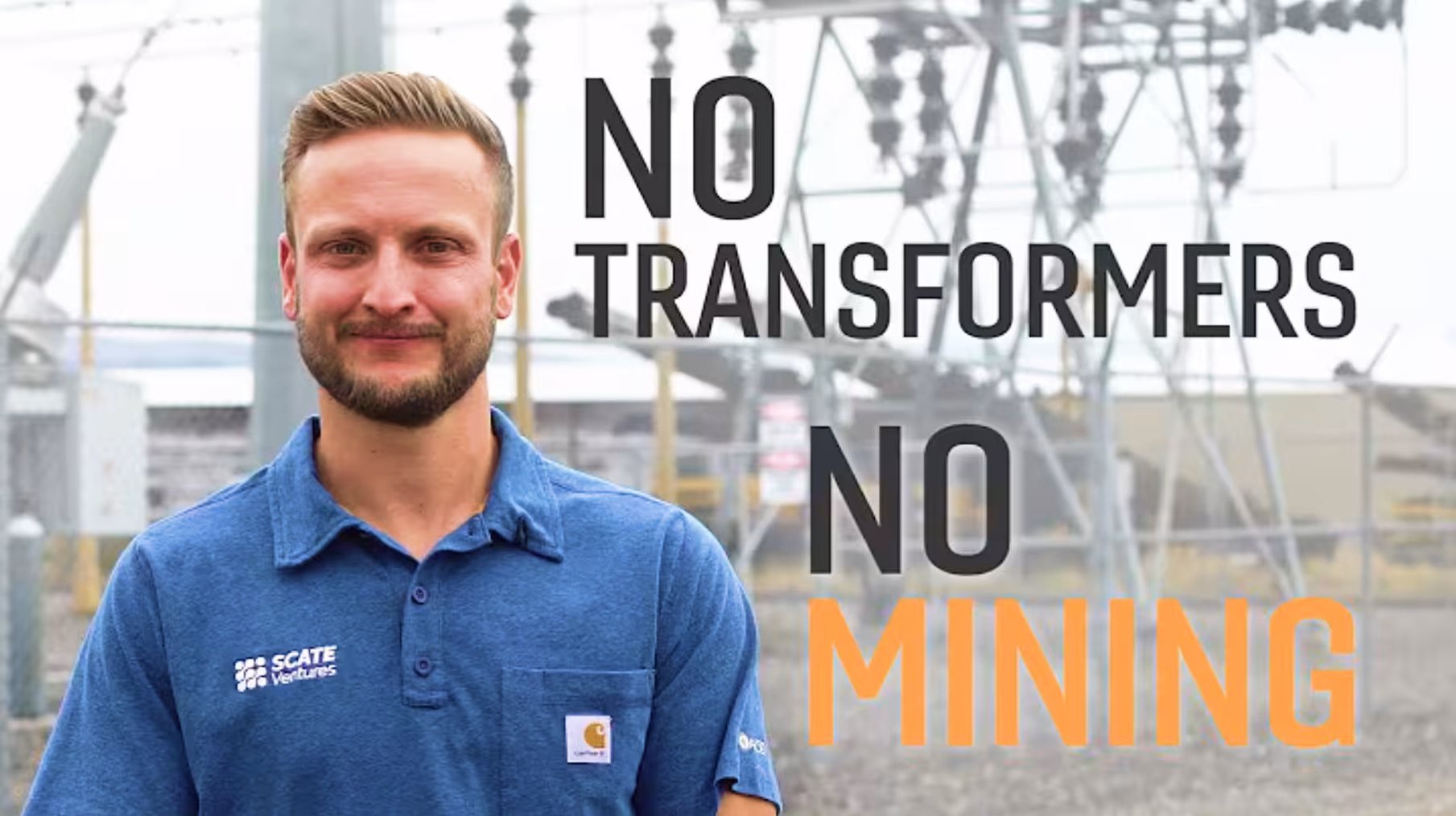 Video thumbnail saying "No transformers, No mining"