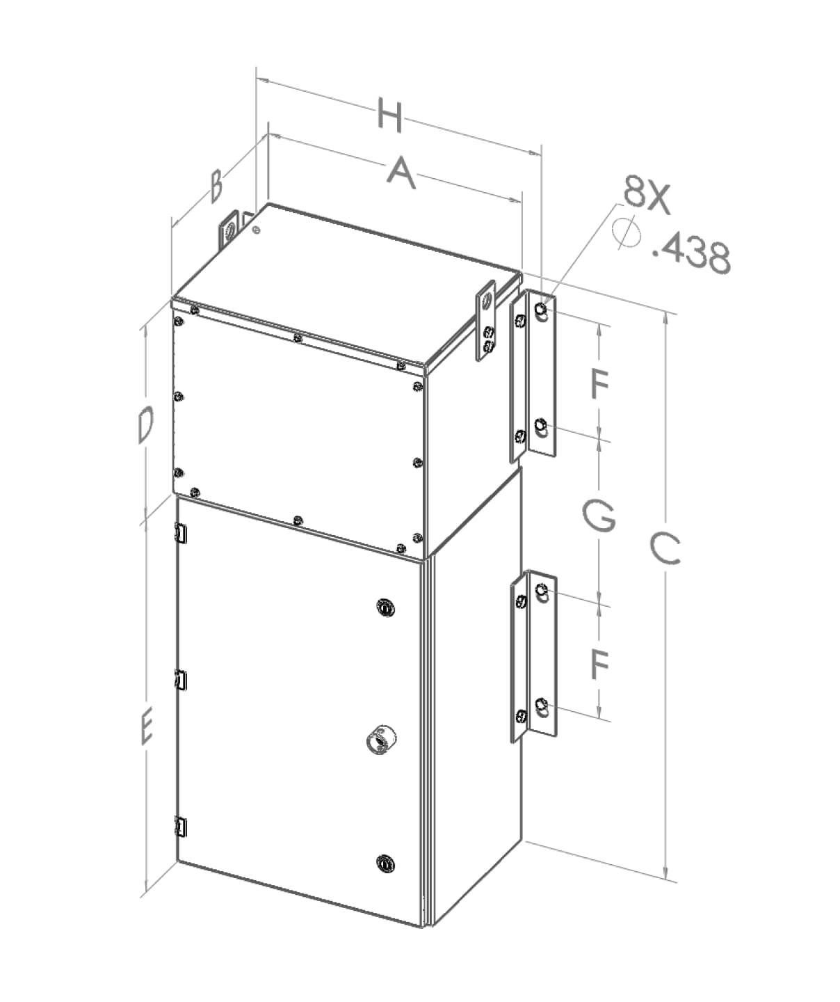Technical drawings of a mini power center