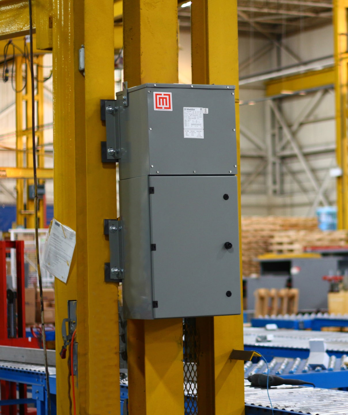A Maddox mini power center installed inside a customer's factory