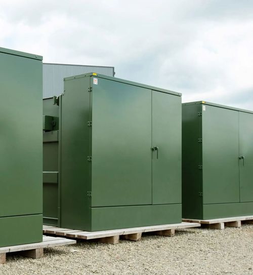 Maddox padmount transformers in stock on pallets