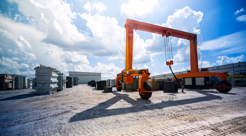 Laydown yard for 2,000 oil-filled transformers in Greer, SC