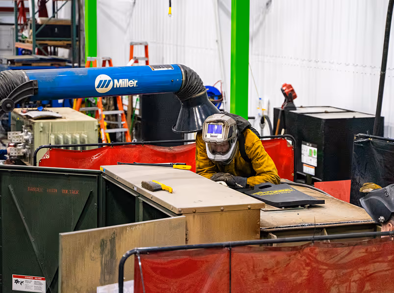 Maddox Transformer technician remanufacturing a padmount transformer in Battle Ground, WA